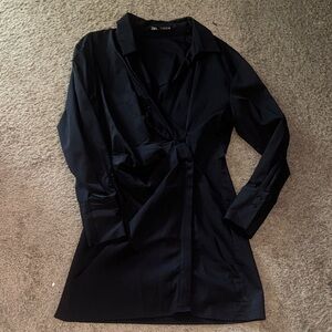 Zara’s Black Wrap Blouse Dress